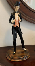Roaring 20's Gentleman A. Santini Italy Hand Painted Armani Schmid Sculpture 18” picture