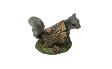 Homco Squirrel In A Log Masterpiece Porcelain 1986 picture