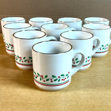 10 Vintage 1987 Arby's Ceramic Coffee/Tea Cups Christmas Collection III picture
