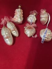 VINTAGE 1930- 1940s LAUSCHA GERMAN GLASS CHRISTMAS ORNAMENTS & BOX picture