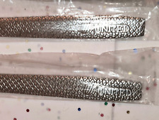8 Vintage ABCO United Airlines Knives Stainless Steel Fish Scale Tulip Logo NEW picture