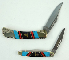 United Howling Wolf Pocket Knife Turquoise Frontier Collection Limited Edition picture