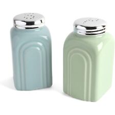 50s Retro Stoneware Salt and Pepper Shakers Set picture