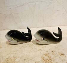 Whale Bubbles Japan Anthropomorphic Vintage Salt And Pepper Shakers W Stoppers picture