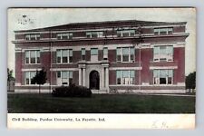 Lafayette IN-Indiana, Civil Building, Purdue University, Vintage c1908 Postcard picture