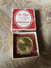 Vintage Swiss Caravelle Division Of Bulova Mini Alarm Clock, 7 Jewels And Date picture