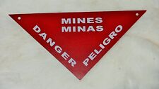 USMC Military Guantanamo Bay Cuba Mine Field Warning Sign - NEW OLD STOCK picture