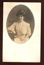 Postcard RPPC Real Photo Woman Wearing Fashionable Hat Unidentified picture