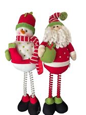 Whimsical large standing Santa Snowman  christmas holiday decor figures 27” picture