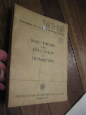 VTG ARMY TECHNICAL MANUAL TM 11-690 1959 BOOK THEORY & APPLICATION TRANSISTORS picture