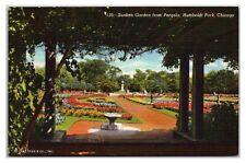 VTG 1930s - Sunken Gardens Humboldt Park, Chicago, Illinois Postcard (UnPosted) picture