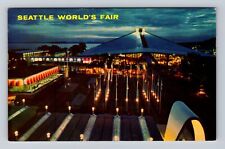 Seattle WA-Washington, Worlds Fair, Plaza of States, Vintage Souvenir Postcard picture