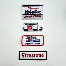 Vintage Lot (4) Embroidered Firestone Parnelli Jones Team Valvoline Racing Patch picture