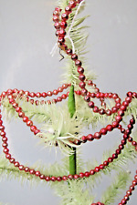 VTG Antique Blown Glass Medium RED Beads Christmas Ornament 105