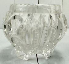 Vintage Substantial Open Salt Cellar Dip Dish TUB Pressed Glass Old THICK HEAVY picture