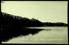 RPPC 1940s Real Photo Postcard Long Lake Scene Birchwood WI picture