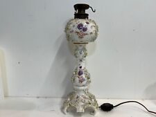 Antique Style of Dresden Porcelain Converted Lamp with Floral Decorations picture