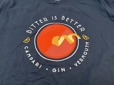 CAMPARI Bitter is Better T Shirt ~ XL~ NAVY Negroni Week Aperol Spritz Gin PROMO picture