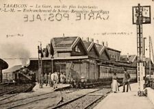 Tarascon France La Gare Train Station P.L.M. PLM Train Railroad Antique Postcard picture