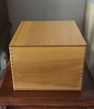 Vintage Wood Oak Dovetailed Box Card File PSI Napa CA New Old Stock picture