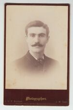 [74715] 1870-1890's CABINET CARD showing YOUNG MAN with MUSTACHE, NORWAY, MAINE picture