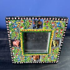 Vintage Hand Painted Frame Crafted Animal Folk Art - READ picture