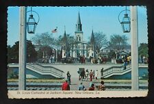 1970s? St. Louis Cathedral at Jackson Square Railroad Tracks New Orleans LA PC picture