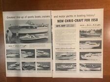 Magazine Ad* - 1958 - Chris-Craft Boats - 14 models shown - (two-pages) picture