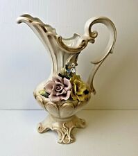 Carpodimonte Italian White with Tan Accents Floral Vase / Urn # 466 C5-56  picture