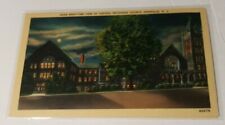 1930s linen postcard nighttime view Central United Methodist Church Asheville NC picture