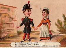 Victorian Trade Cards Soldier Holding A Ladies Hand Umbrella 1870's-80's  tc1-10 picture