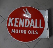 PORCELAIN KENDALL ENAMEL SIGN 18X18  INCHES DOUBLE SIDED WITH FLANGE picture