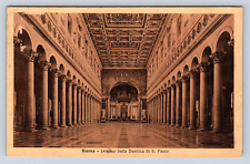 Vintage Postcard Roma Interno della Basilica di Saint Paolo St Paul picture