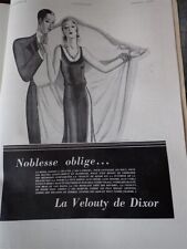 VELOUTY de DIXOR by Jacques LECLERC paper advertising ILLUSTRATION 1931 coll picture