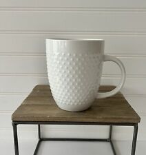 Threshold Porcelain MilkWhite Hobnail Coffee Mug Excellent Preowned Condition 4” picture
