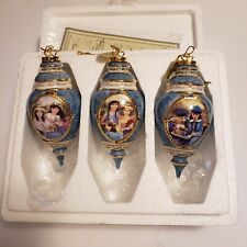 NEW 1999 Set of 3 Chantal Poulin Heirloom Porcelain Tender Times Ornaments picture