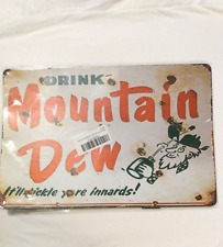 Vintage-Style Retro Novelty Mountain Dew Funny Tin Metal Sign Poster 8 X 12 picture