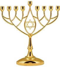 Zion Judaica Classic Gold Geometric Menorah Chanukiah 9