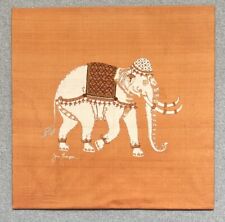 Vintage Jim Thompson Signature Silk Thai Elephant Frameless Frame 1960s Print picture