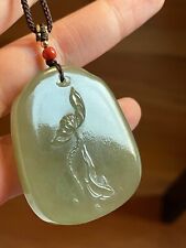 100% Untreated Genuine Nephrite Jade Pendant Hetian Jade Two sided carved picture