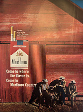 Marlboro Cigarettes Come To Marlboro Country Pack Or Box Vintage Print Ad 1960s picture