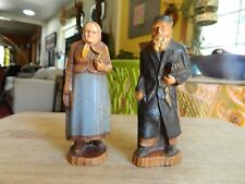2 Vintage Syroco Wood Figures ~ Old Jewish Man & Woman picture