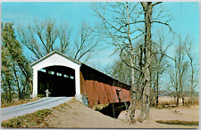 Parke County Indiana Conleys Ford Covered Bridge Big Raccoon Creek VTG  Postcard picture