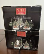 Set Of EIGHT NOEL On The Rocks 4” Christmas Glasses Salem China NIB picture