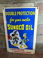 VINTAGE SUNOCO MOTOR OILS PORCELAIN GAS PUMP SIGN 12