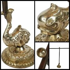 Vintage Brass Koi Fish Necklace Tree Vanity Jewelry Tip Towel Holder 16” Tall picture