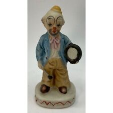 Vtg Porcelain Sad Hobo Clown Figurine With Drum picture