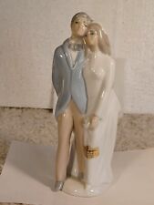 Vintage Tengra Wedding Couple Porcelain Figurine Valencia Spain Made Hgt 7.87