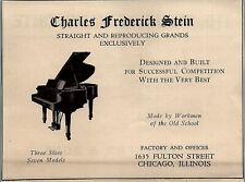 1927 CHARLES FREDERICK STEIN GRAND PIANOS CHICAGO IL VINTAGE ADVERTISMENT 37-111 picture