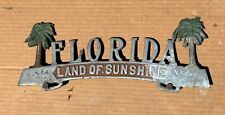 Vintage 1950s Original Florida License Plate Topper Land Of Sunshine Palm Trees picture